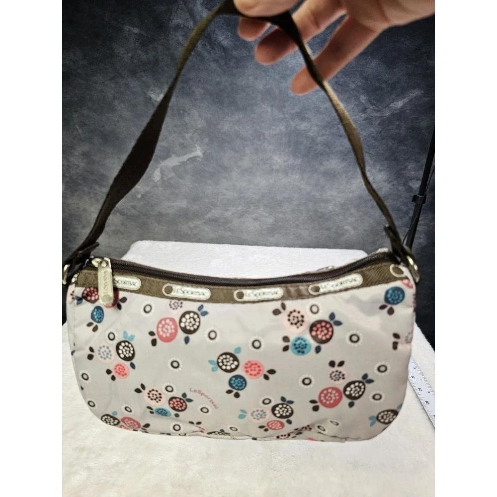 Le Sportsac Top Handle Bagette Purse Floral‎ Design